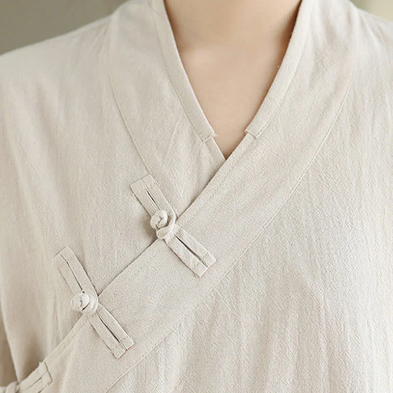Set da donna per meditazione zen Buddha Stones, 2 pezzi, camicia a maniche lunghe con scollo a V e pantaloni larghi - Image 7