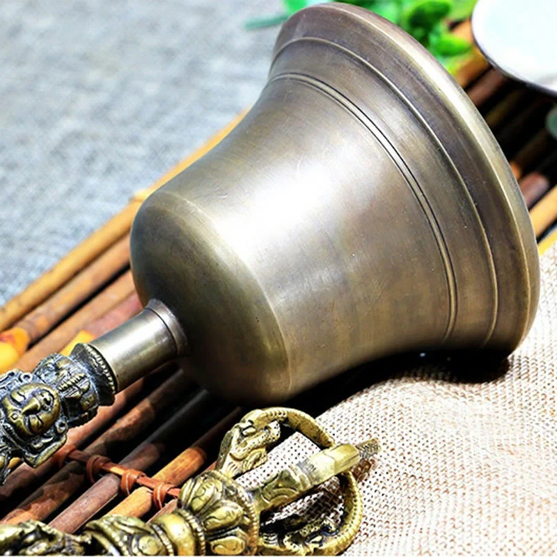 Set di 2 campane di meditazione Buddha Stones fatte a mano e decorazioni in rame Vajra Dorje. - Image 5