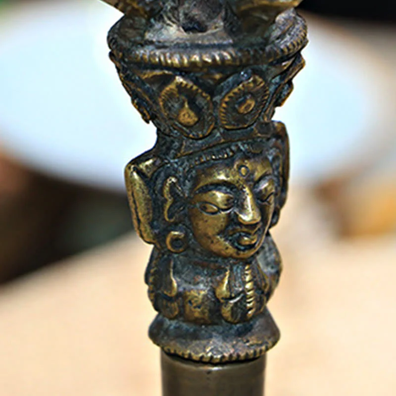 Set di 2 campane di meditazione Buddha Stones fatte a mano e decorazioni in rame Vajra Dorje. - Image 6