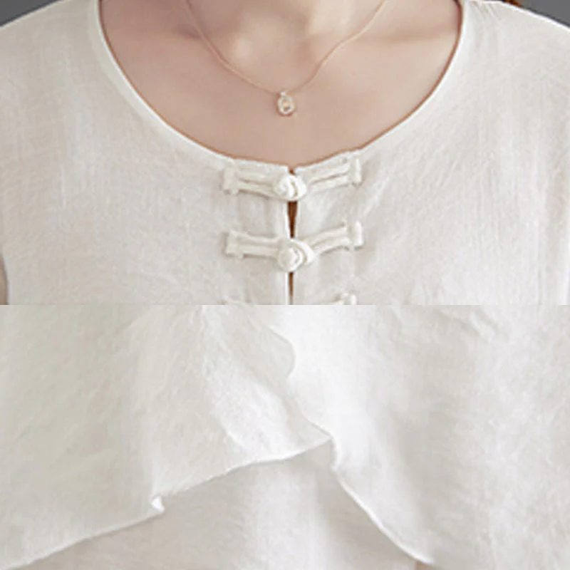 Set di 2 pezzi Buddha Stones, beige, con bottoni cinesi a forma di rana, camicia a maniche lunghe, pantaloni, meditazione, zen, Tai Chi, abbigliamento in cotone e lino, da donna - Image 18