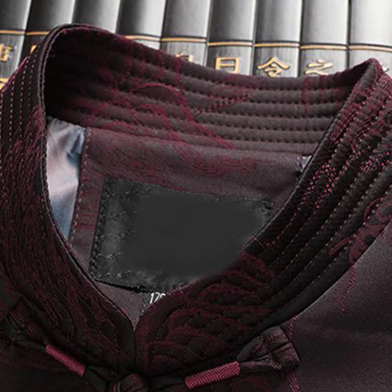 Set di 2 pezzi Buddha Stones , completo da uomo con camicia a maniche lunghe, pantaloni e bottoni a rana, in cotone - Image 11