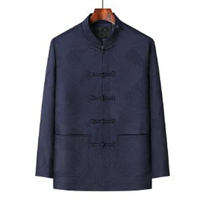 Set di 2 pezzi Buddha Stones , completo da uomo con camicia a maniche lunghe, pantaloni e bottoni a rana, in cotone - Image 4