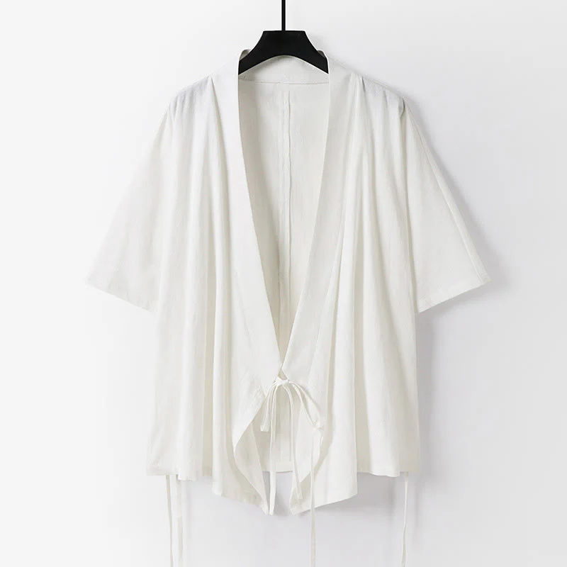 Set di 2 pezzi Buddha Stones, kimono in cotone con coulisse, pantaloni con tasche e maniche a tre quarti, per meditazione da uomo - Image 12
