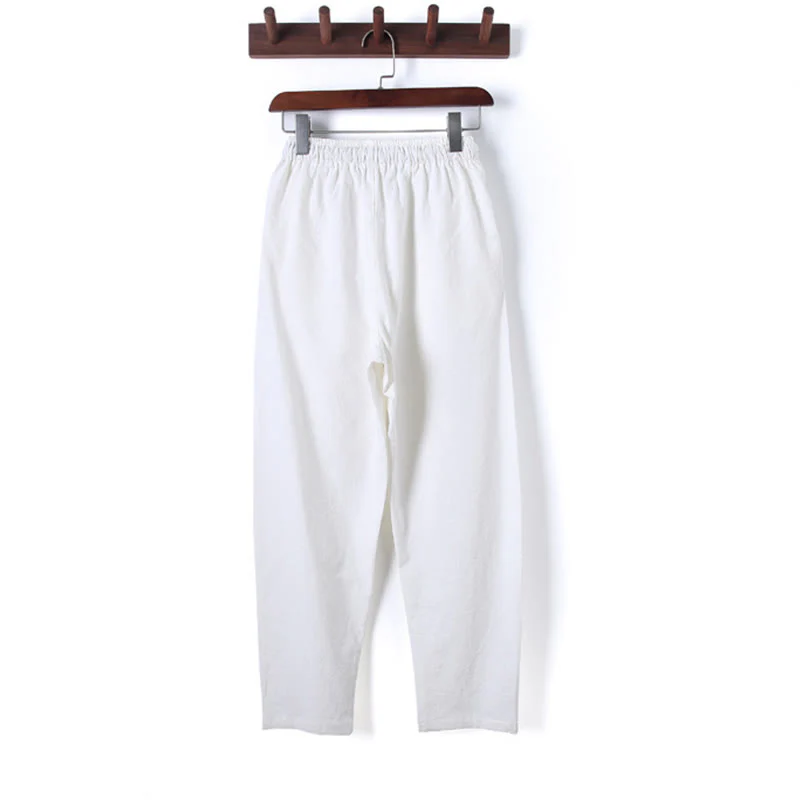 Set di 2 pezzi da uomo in tinta unita con bottoni a rana, camicia a maniche lunghe in cotone e pantaloni con tasche, Buddha Stones - Image 17