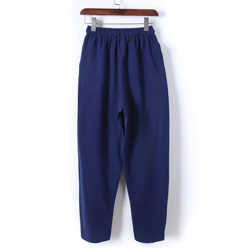 Set di 2 pezzi da uomo in tinta unita con bottoni a rana, camicia a maniche lunghe in cotone e pantaloni con tasche, Buddha Stones - Image 29