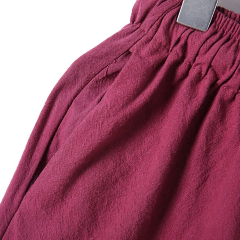 Set di 2 pezzi da uomo in tinta unita con bottoni a rana, camicia a maniche lunghe in cotone e pantaloni con tasche, Buddha Stones - Image 42