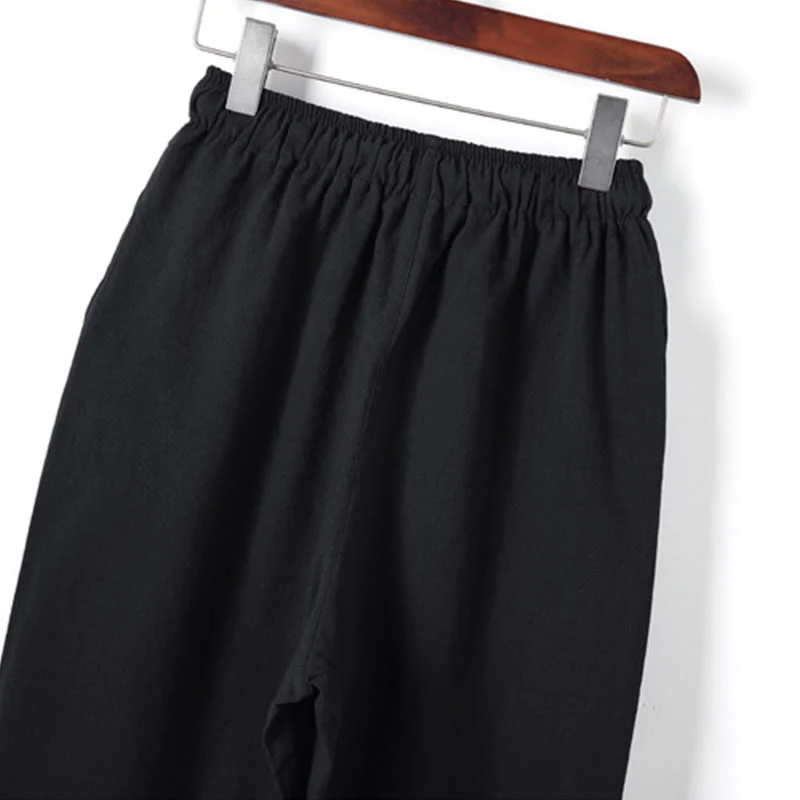 Set di 2 pezzi da uomo in tinta unita con bottoni a rana, camicia a maniche lunghe in cotone e pantaloni con tasche, Buddha Stones - Image 9