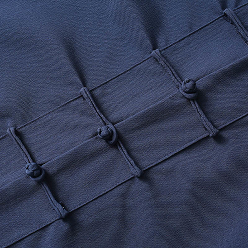 Set di 2 pezzi di abiti tradizionali da uomo con bottoni a rana, camicia a maniche lunghe e pantaloni, in Buddha Stones - Image 4