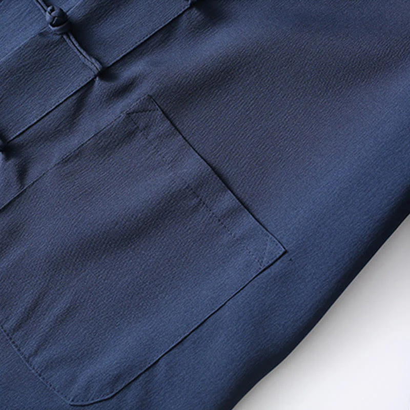 Set di 2 pezzi di abiti tradizionali da uomo con bottoni a rana, camicia a maniche lunghe e pantaloni, in Buddha Stones - Image 6