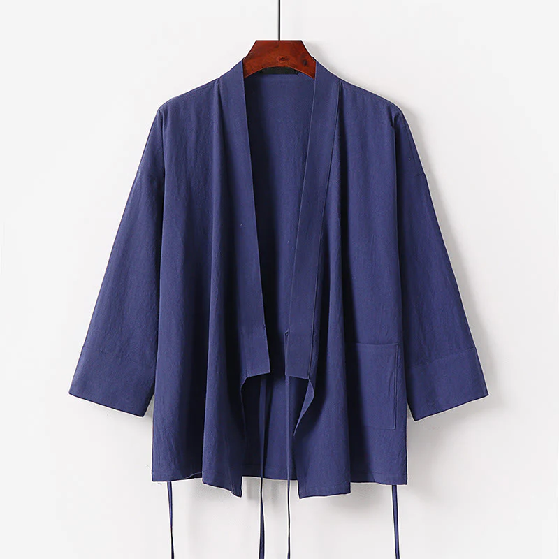 Set di 2 pezzi di kimono in cotone con lacci, pantaloni larghi alla caviglia e tasche, da meditazione per uomo, Buddha Stones - Image 10