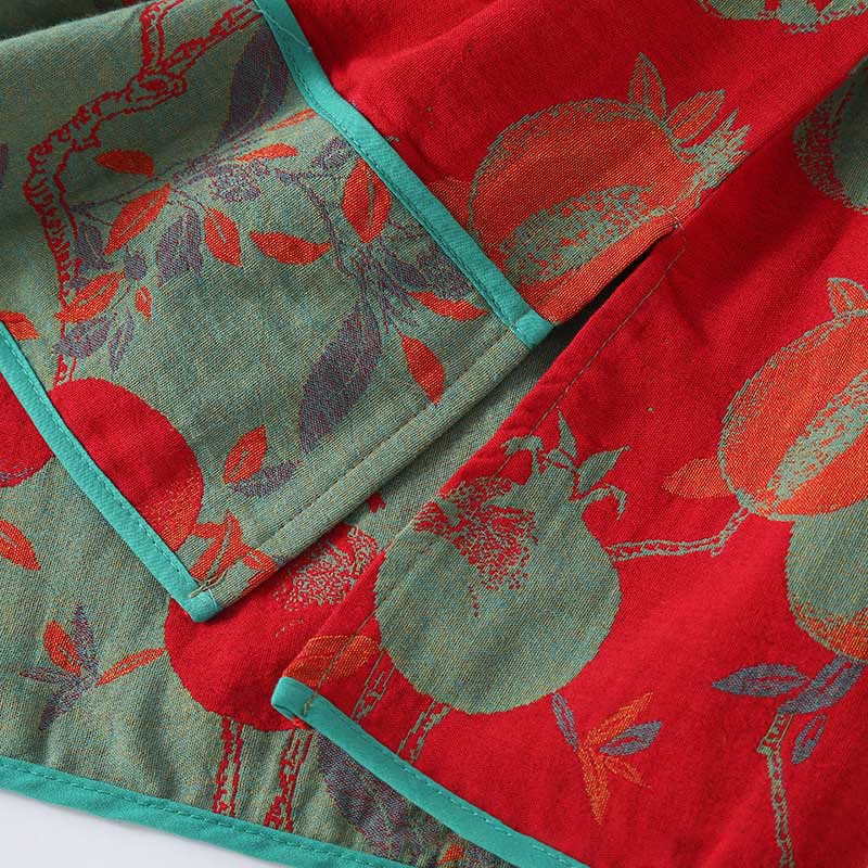 Set di 2 pezzi in patchwork Buddha Stones , camicia con bottoni a rana, pantaloni e tasche in puro cotone - Image 10
