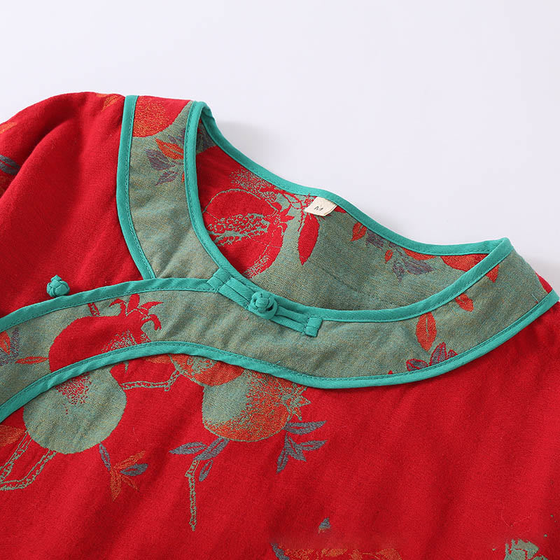 Set di 2 pezzi in patchwork Buddha Stones , camicia con bottoni a rana, pantaloni e tasche in puro cotone - Image 6