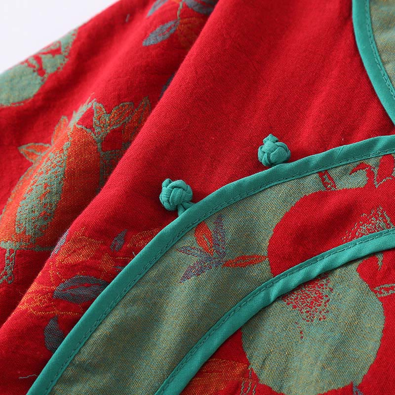 Set di 2 pezzi in patchwork Buddha Stones , camicia con bottoni a rana, pantaloni e tasche in puro cotone - Image 7