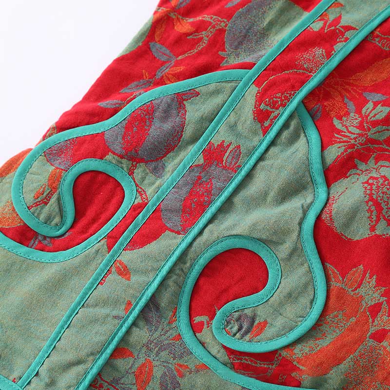 Set di 2 pezzi in patchwork Buddha Stones , camicia con bottoni a rana, pantaloni e tasche in puro cotone - Image 8