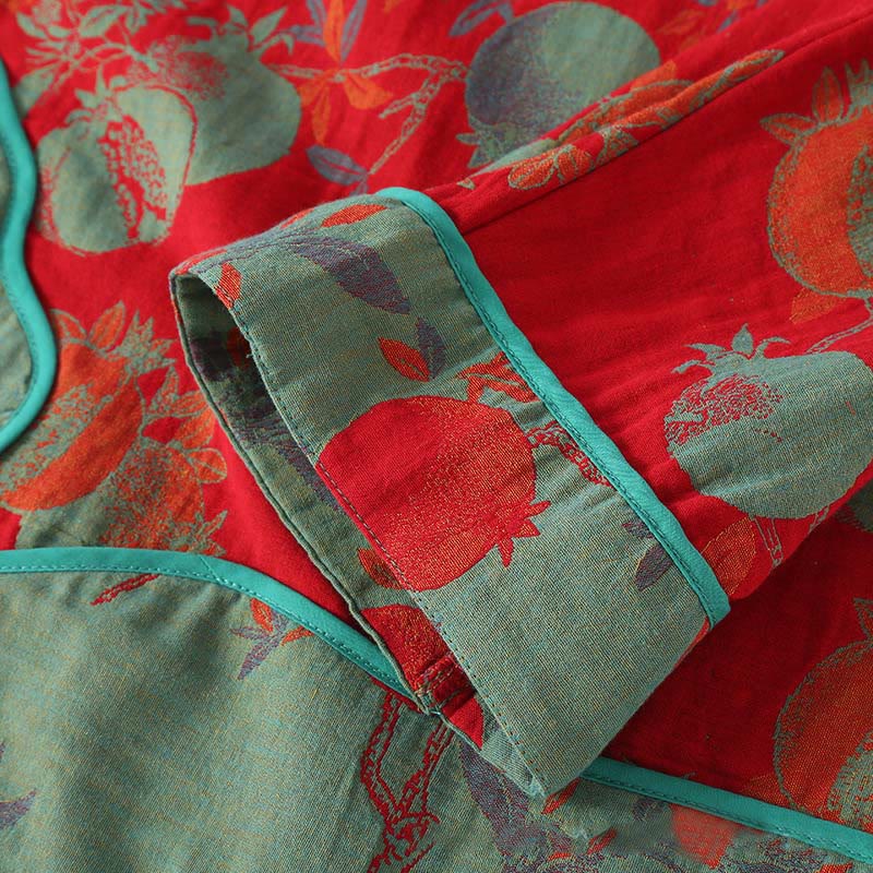 Set di 2 pezzi in patchwork Buddha Stones , camicia con bottoni a rana, pantaloni e tasche in puro cotone - Image 9
