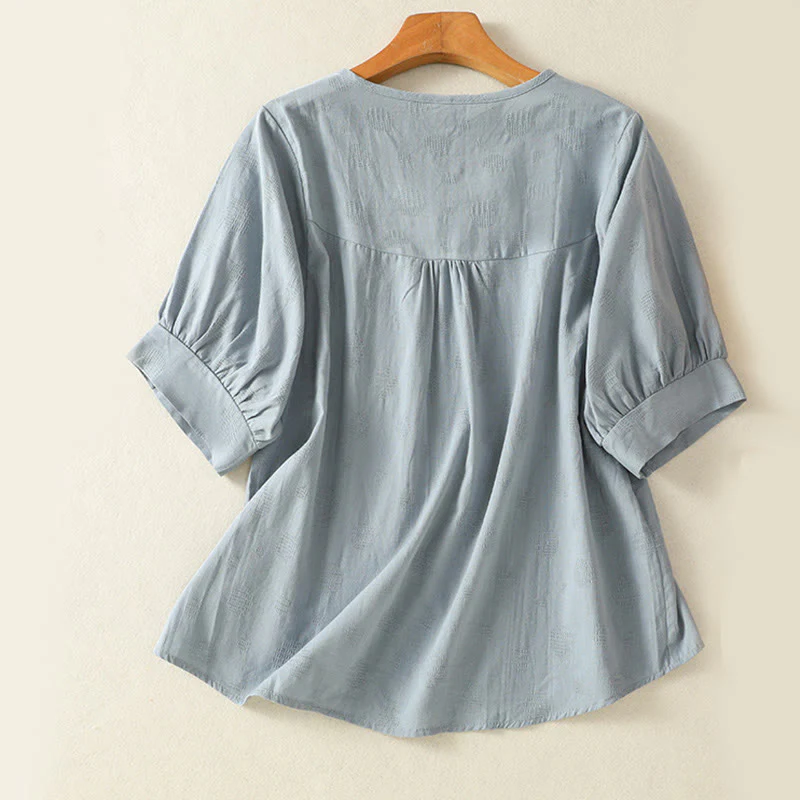 Set di abbigliamento da meditazione con pantaloni harem e camicia a maniche corte da donna, motivo Buddha Stones , 2 pezzi - Image 3