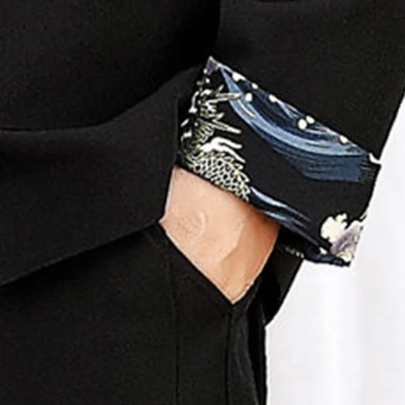 Set di abbigliamento da uomo con camicia a maniche lunghe e pantaloni, in bambù, con bottoni a rana, 2 pezzi, motivo : Buddha Stones - Image 8