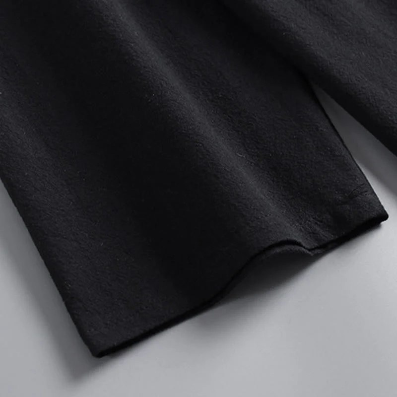 Set di abbigliamento da uomo con pantaloni e top in cotone con colletto incrociato Buddha Stones - Image 8
