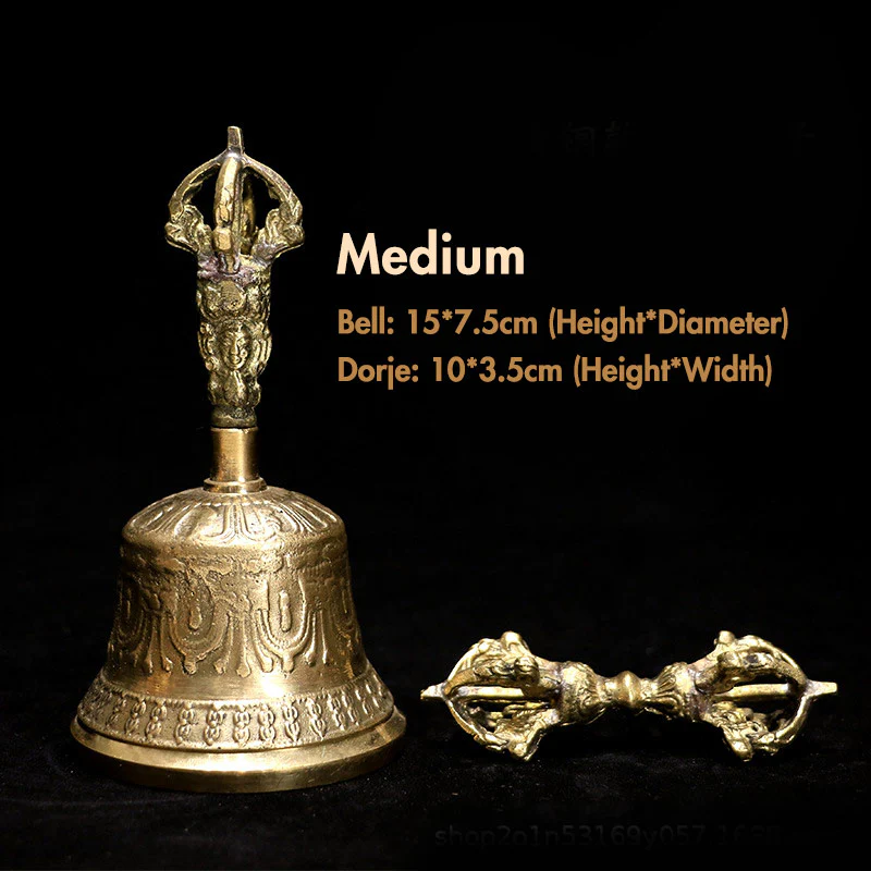 Set di campane per meditazione tibetane Buddha Stones e decorazioni in rame Vajra Dorje - Image 15
