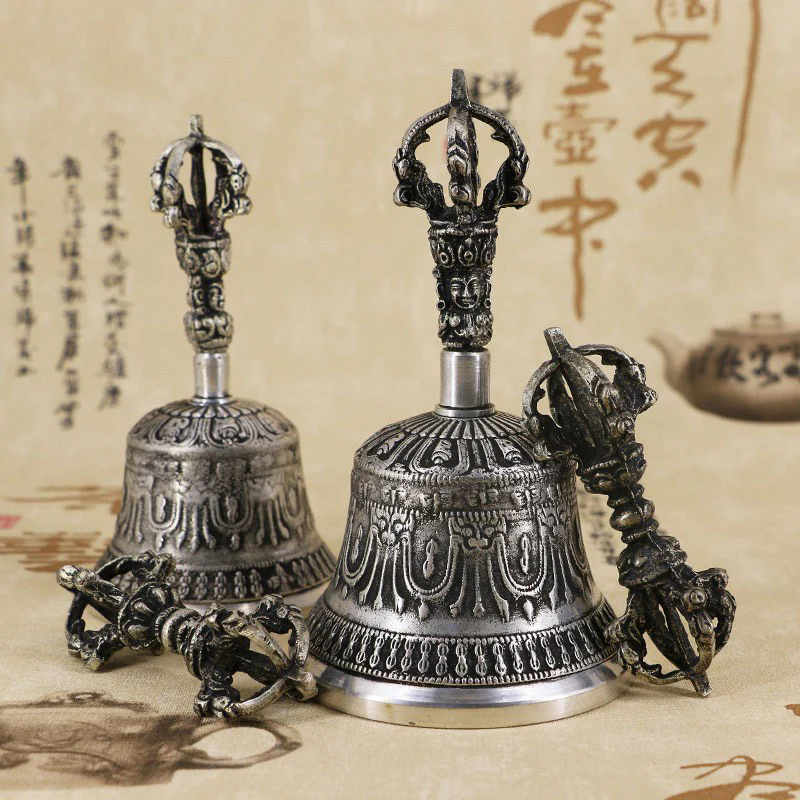 Set di campane per meditazione tibetane Buddha Stones e decorazioni in rame Vajra Dorje - Image 17