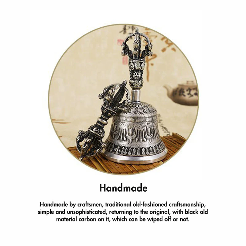 Set di campane per meditazione tibetane Buddha Stones e decorazioni in rame Vajra Dorje - Image 18