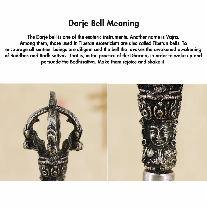 Set di campane per meditazione tibetane Buddha Stones e decorazioni in rame Vajra Dorje - Image 21