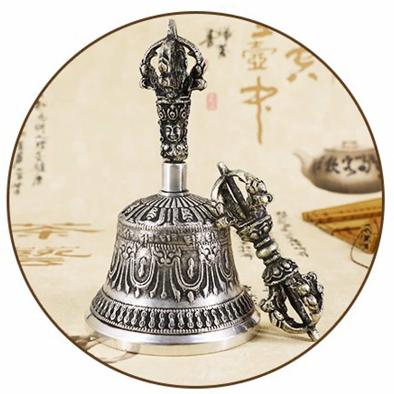 Set di campane per meditazione tibetane Buddha Stones e decorazioni in rame Vajra Dorje - Image 25