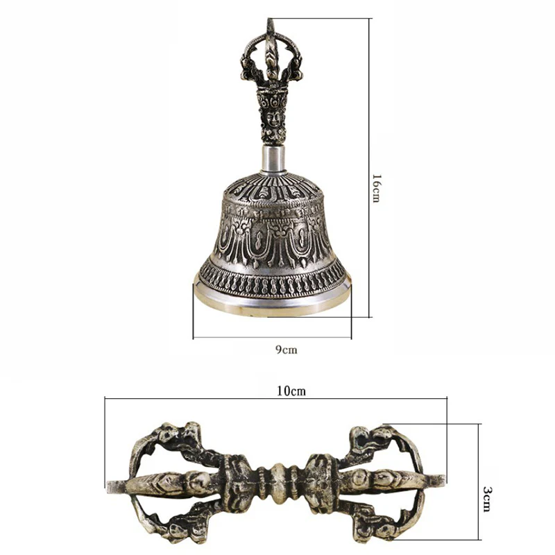 Set di campane per meditazione tibetane Buddha Stones e decorazioni in rame Vajra Dorje - Image 28