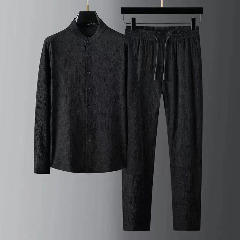 Set di pantaloni a maniche lunghe in tinta unita Buddha Stones , abbigliamento da uomo
