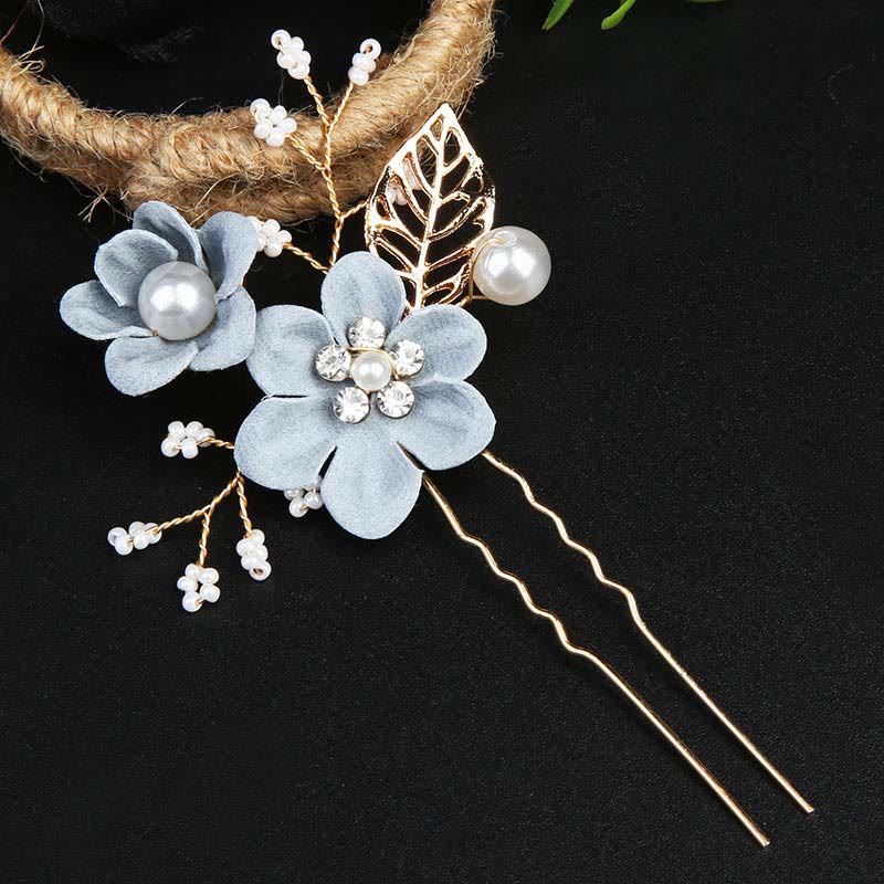 Set di pettini per capelli con forcina e fiore in foglia d'oro fatti a mano, 4 pezzi, Buddha Stones - Image 10