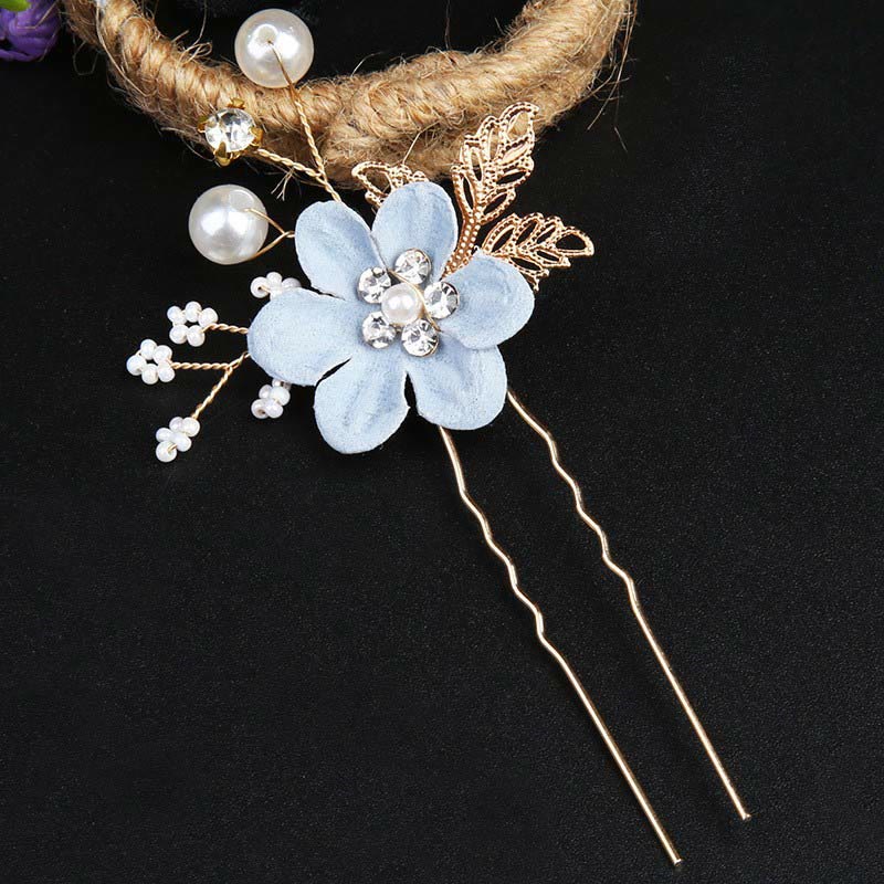 Set di pettini per capelli con forcina e fiore in foglia d'oro fatti a mano, 4 pezzi, Buddha Stones - Image 11