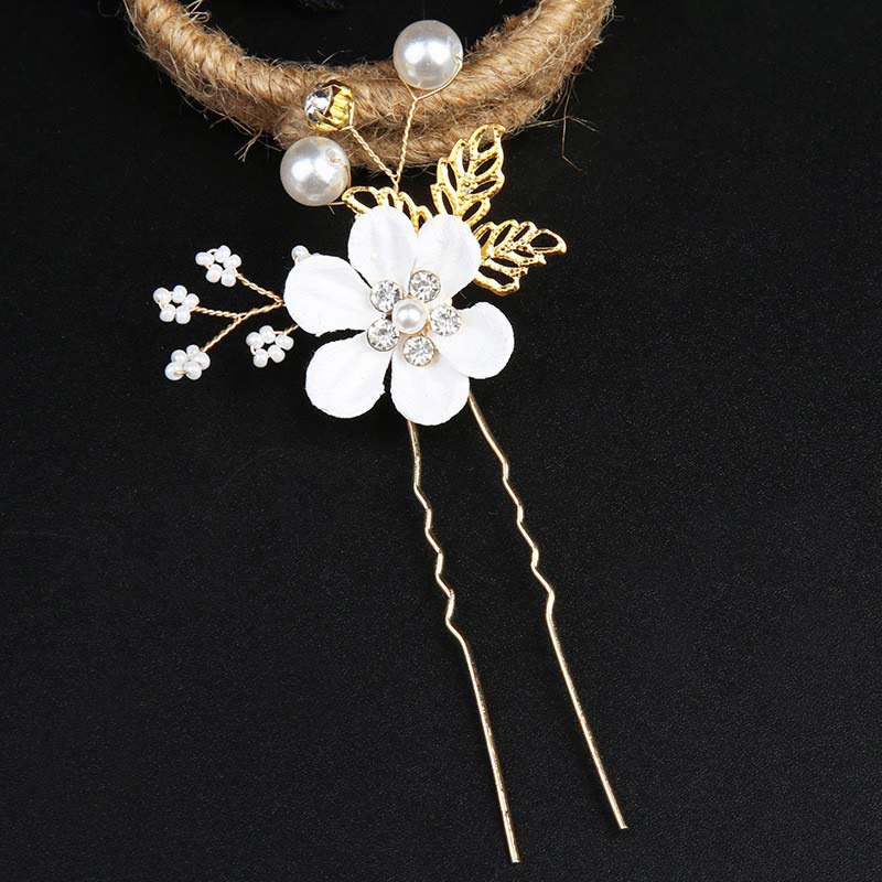 Set di pettini per capelli con forcina e fiore in foglia d'oro fatti a mano, 4 pezzi, Buddha Stones - Image 16