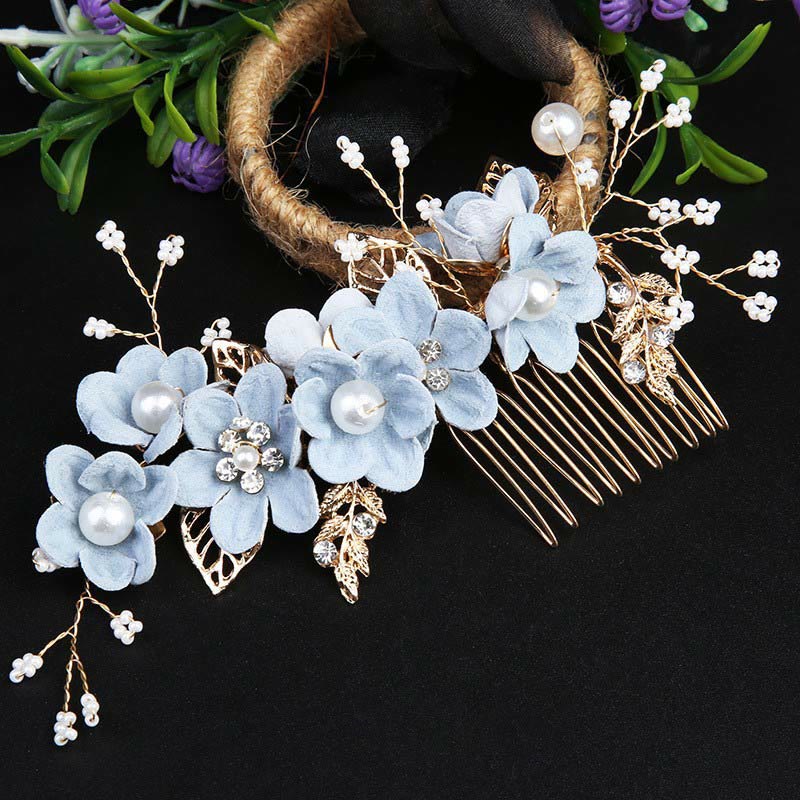 Set di pettini per capelli con forcina e fiore in foglia d'oro fatti a mano, 4 pezzi, Buddha Stones - Image 9