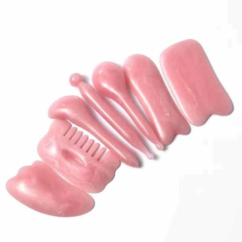 Set di pettini per massaggio completo del corpo e del viso Gua Sha in resina - Image 11