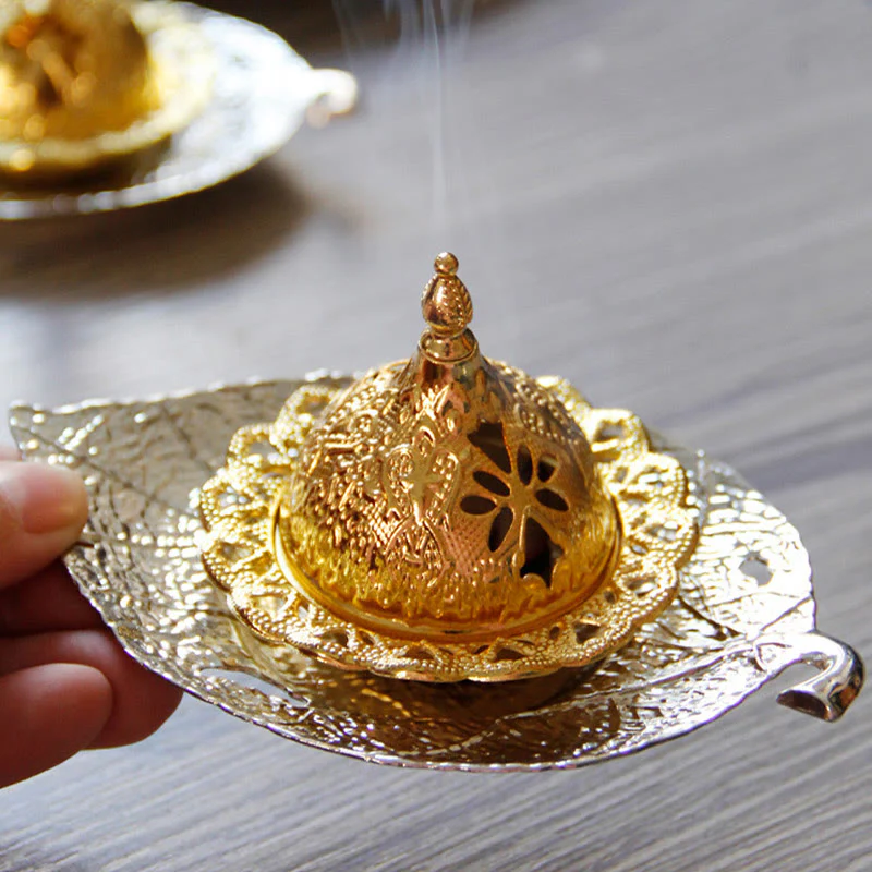 Sottobicchiere in foglia d'oro tibetano, bruciatore di incenso per meditazione - Image 14