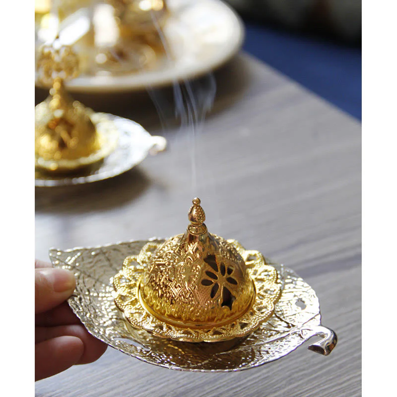 Sottobicchiere in foglia d'oro tibetano, bruciatore di incenso per meditazione - Image 21