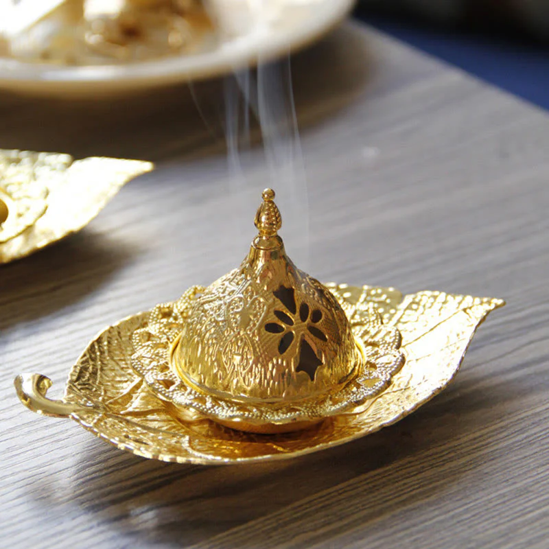 Sottobicchiere in foglia d'oro tibetano, bruciatore di incenso per meditazione - Image 8