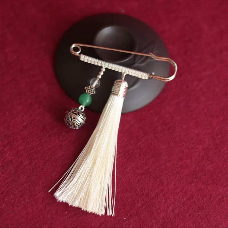 Spilla con nappe a forma di campana retrò con Buddha Stones - Image 11