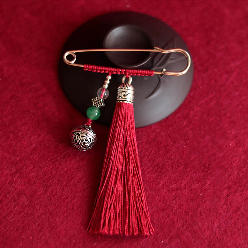 Spilla con nappe a forma di campana retrò con Buddha Stones - Image 3