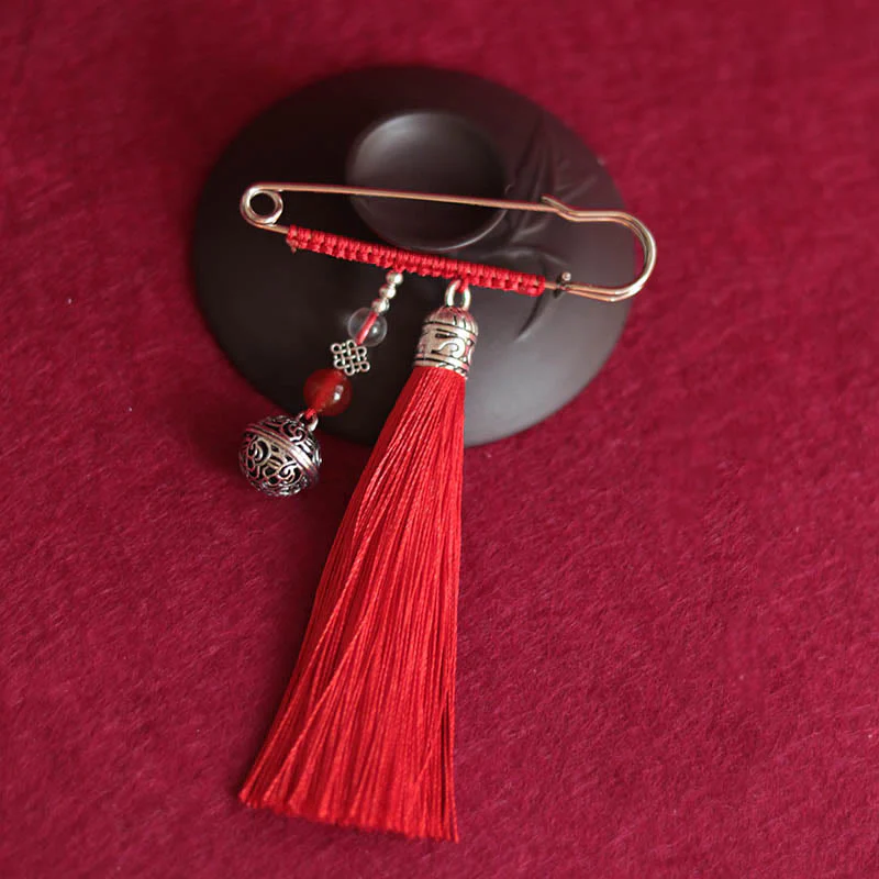 Spilla con nappe a forma di campana retrò con Buddha Stones - Image 4