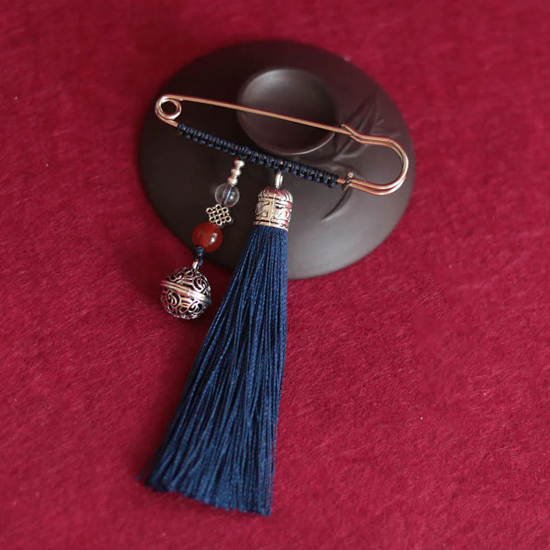 Spilla con nappe a forma di campana retrò con Buddha Stones - Image 5