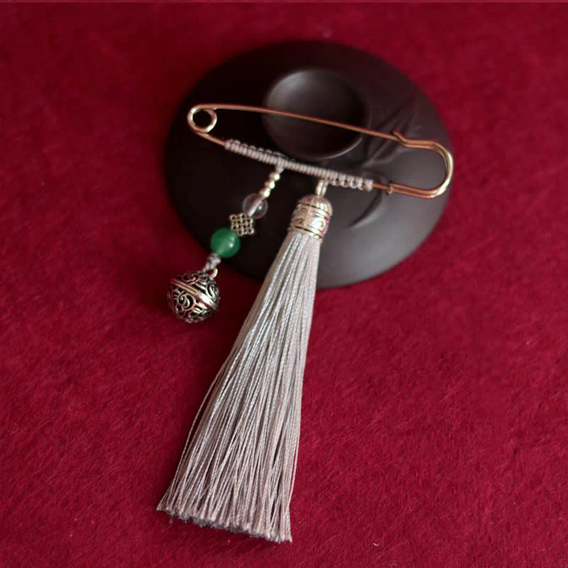 Spilla con nappe a forma di campana retrò con Buddha Stones - Image 6