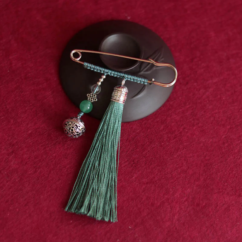 Spilla con nappe a forma di campana retrò con Buddha Stones - Image 7