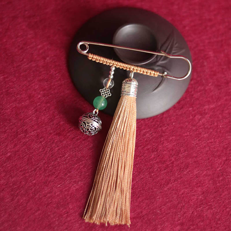Spilla con nappe a forma di campana retrò con Buddha Stones - Image 8