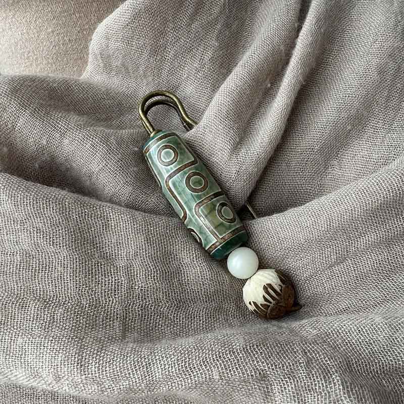 Spilla di protezione con perline Dzi a nove occhi Buddha Stones Bodhi Seed Lotus - Image 10