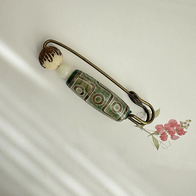 Spilla di protezione con perline Dzi a nove occhi Buddha Stones Bodhi Seed Lotus - Image 12
