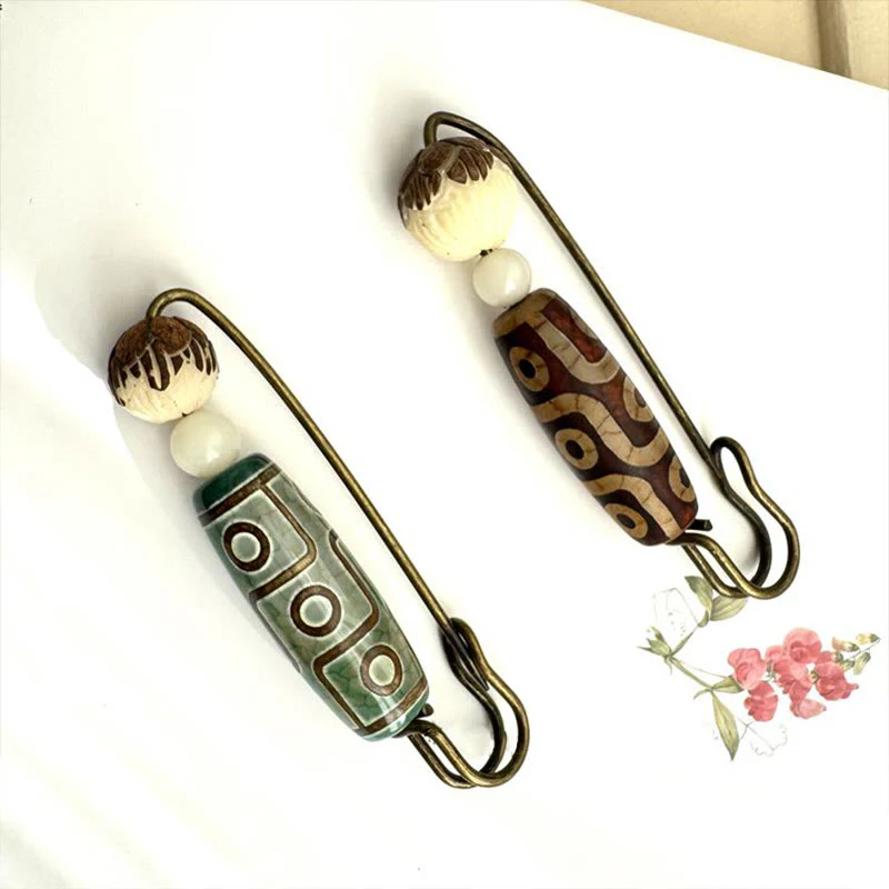 Spilla di protezione con perline Dzi a nove occhi Buddha Stones Bodhi Seed Lotus - Image 13