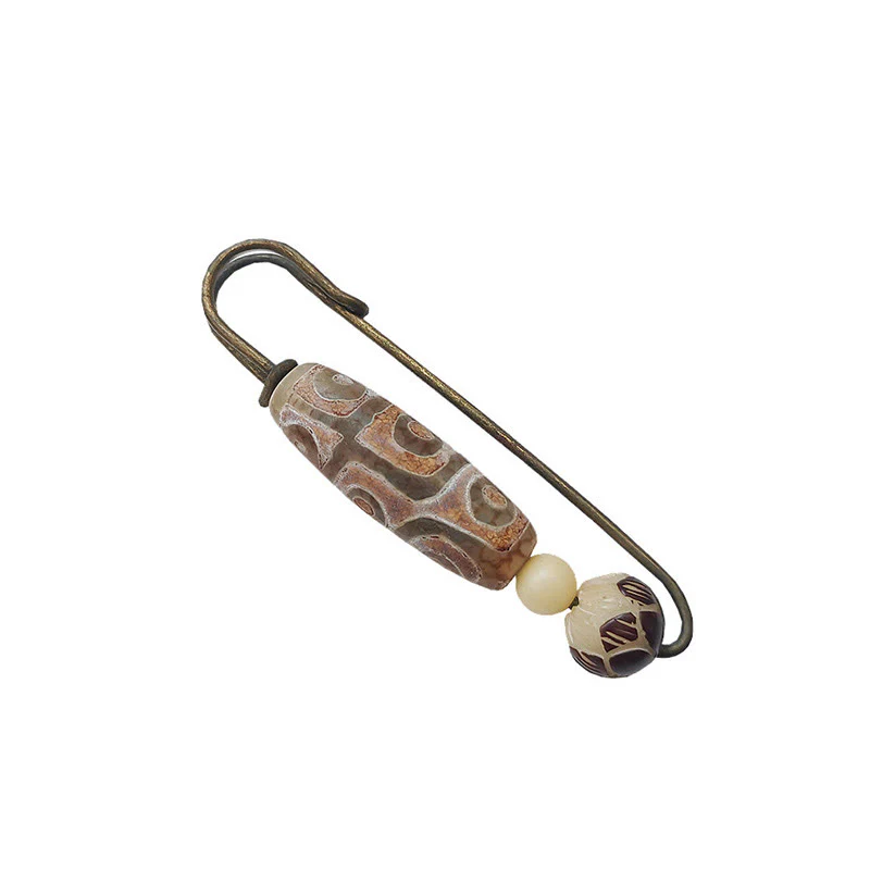 Spilla di protezione con perline Dzi a nove occhi Buddha Stones Bodhi Seed Lotus - Image 5