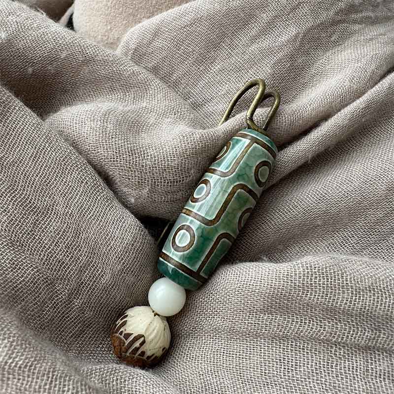 Spilla di protezione con perline Dzi a nove occhi Buddha Stones Bodhi Seed Lotus - Image 9