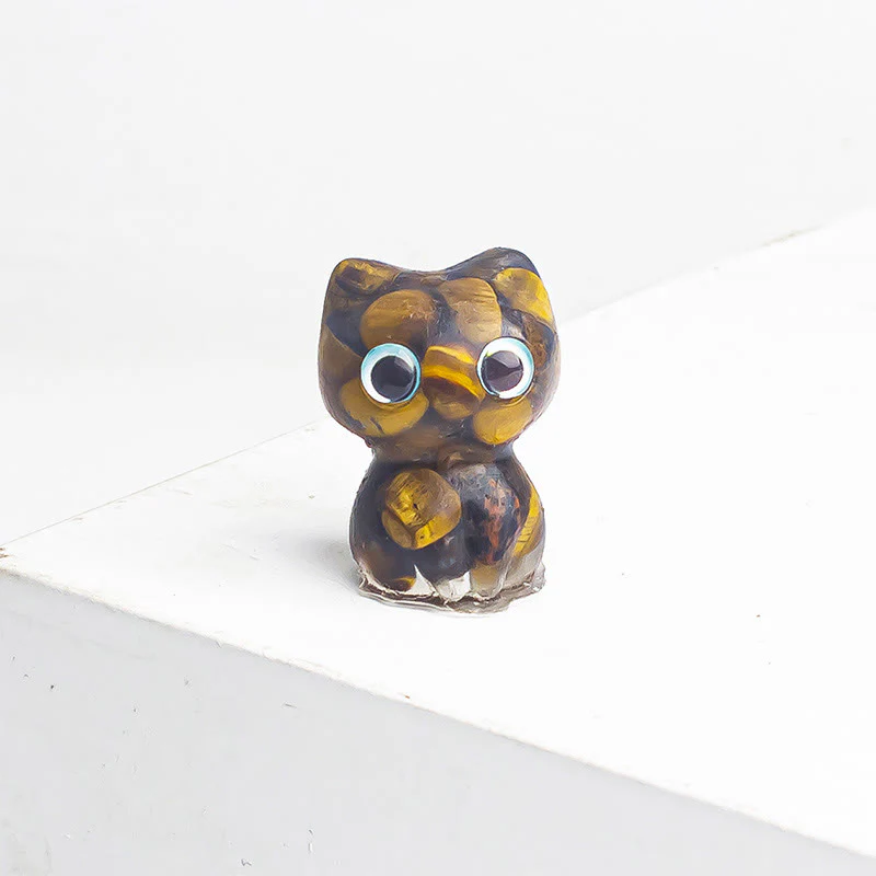 Statua decorativa di purificazione di piccoli gatti in resina gocciolante Buddha Stones - Image 11